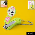Portable cartoon nail cutter with sharp edges and keychain