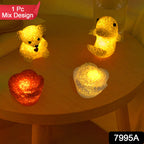 Close-up of a multi-shape LED Crystal Night Light showcasing its elegant design.