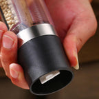 Top and bottom grinding mechanisms of manual salt and pepper grinder