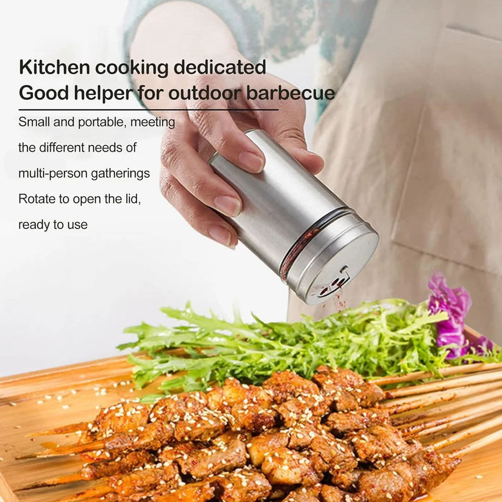 Multipurpose stainless steel spice jar for kitchen and table use