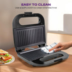Side angle showing compact design of Orbit sandwich toaster maker