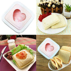 Top view of heart sandwich cutter bread press mold