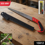 Manual wood cutting saw with ergonomic non-slip handle for garden use