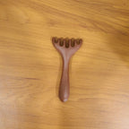 Manual acupressure wooden scalp tool for personal wellness