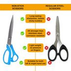 Full length view of the 10-inch Carbo Titanium stainless steel fabric scissors.