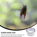 Detail view showing strong adhesive backing on mosquito net repair tape