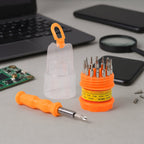 Portable screwdriver case with transparent cover and tool kit