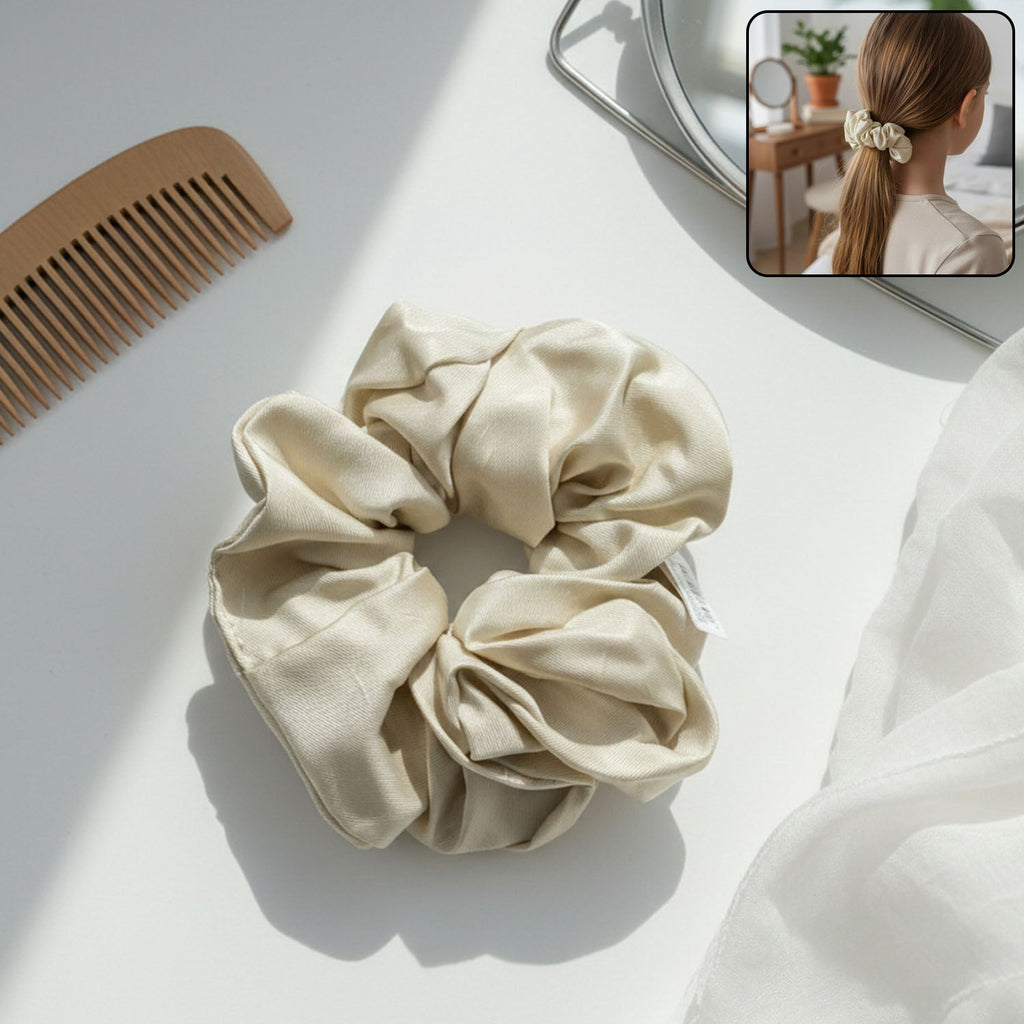 Premium soft fabric hair scrunchie with gentle hold for women and girls