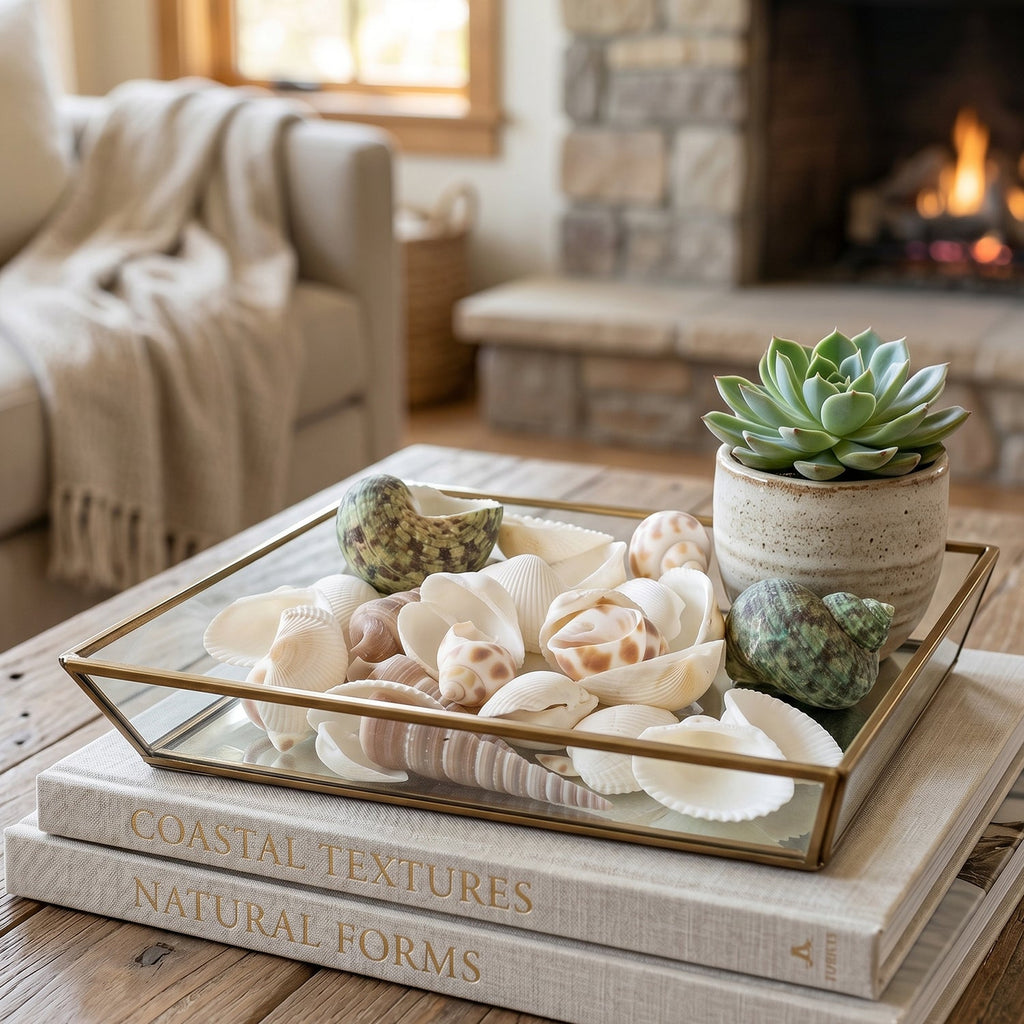 Group of assorted natural shells for decorative and craft purposes
