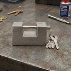 Back view of the waterproof 94mm stainless steel security padlock.