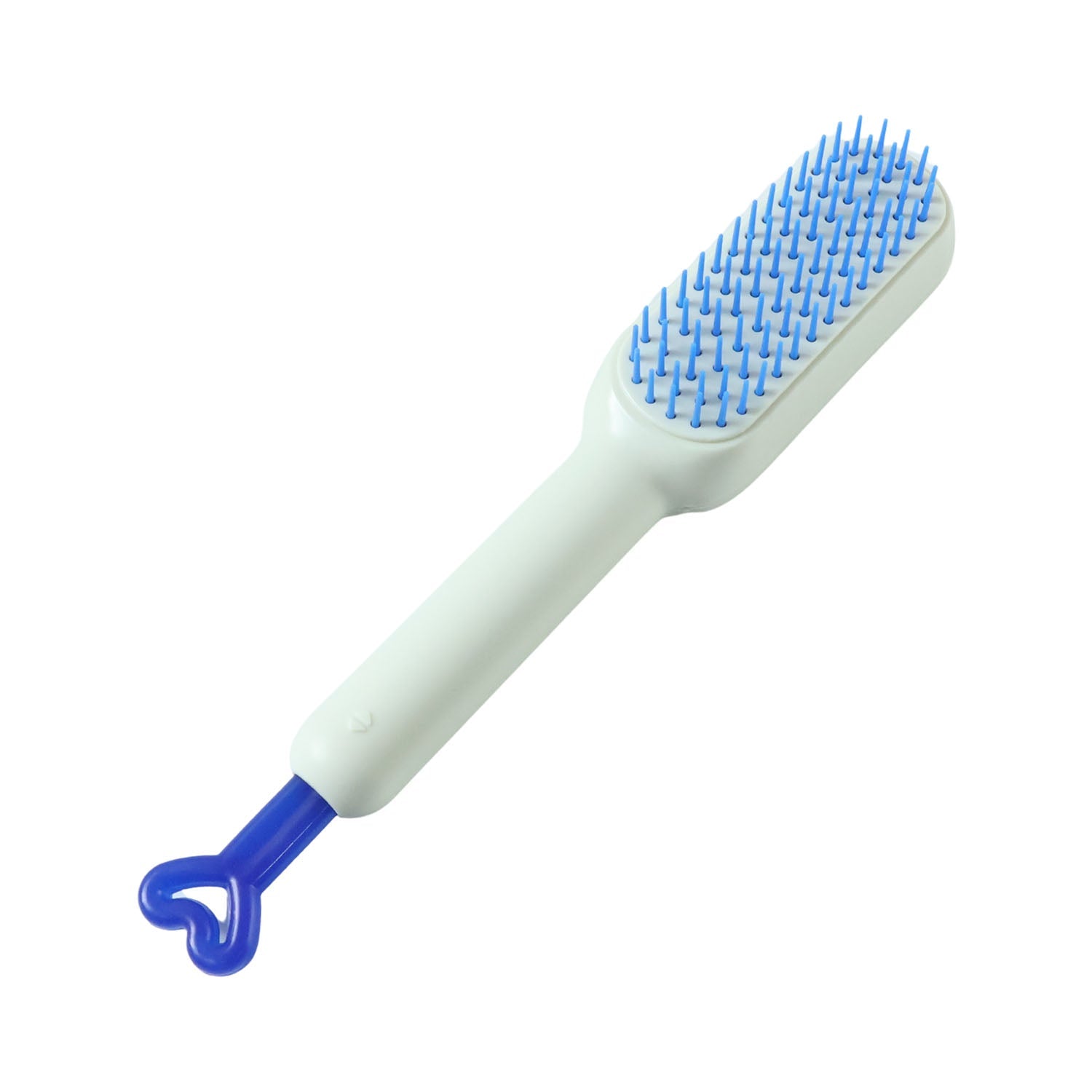 Ergonomic handle of the Self-Cleaning Hairbrush designed for comfortable grip