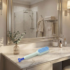 Woman holding the Self-Cleaning Hairbrush, ready for daily hair grooming