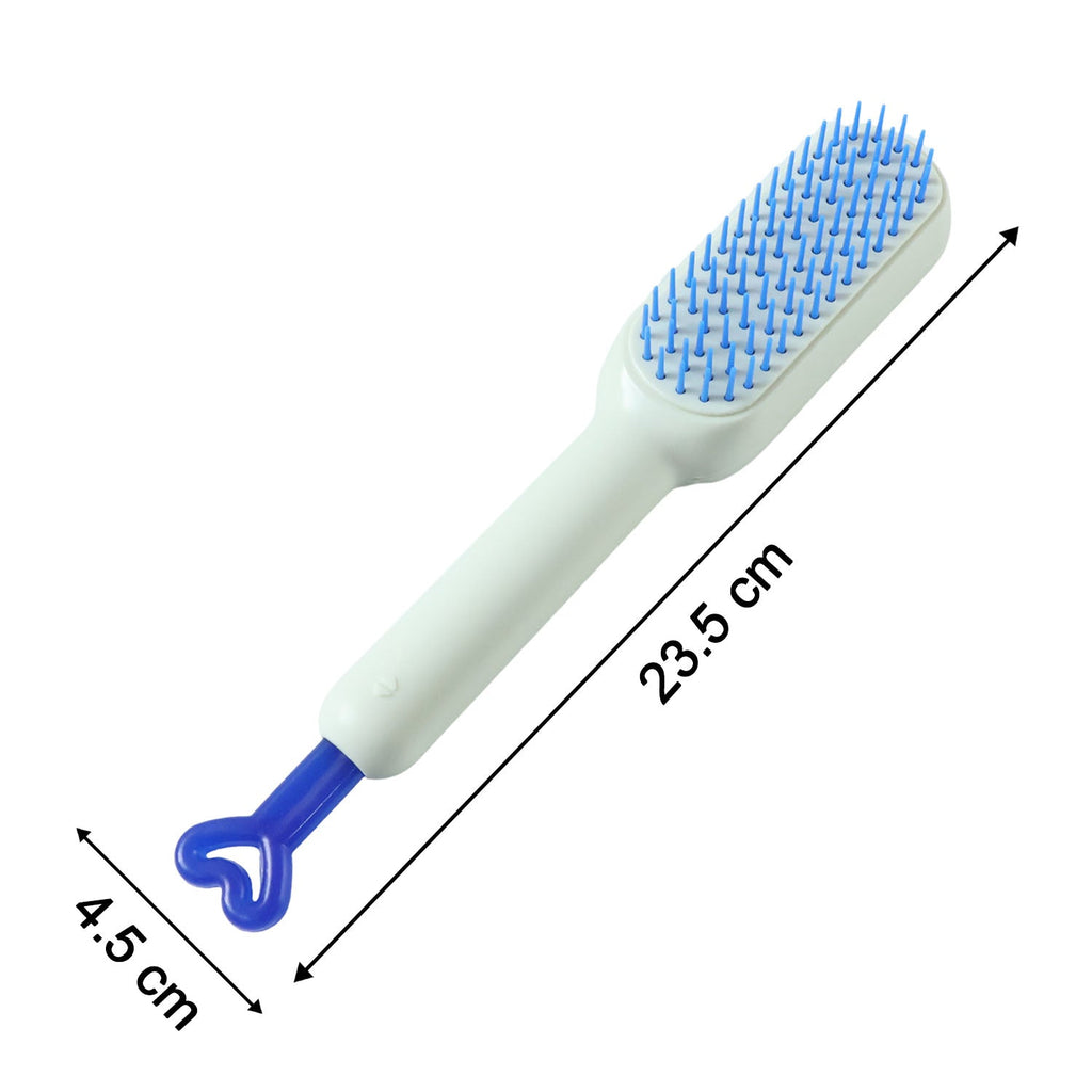 Diagram showing the dimensions of the Self-Cleaning Hairbrush, 23 cm in length