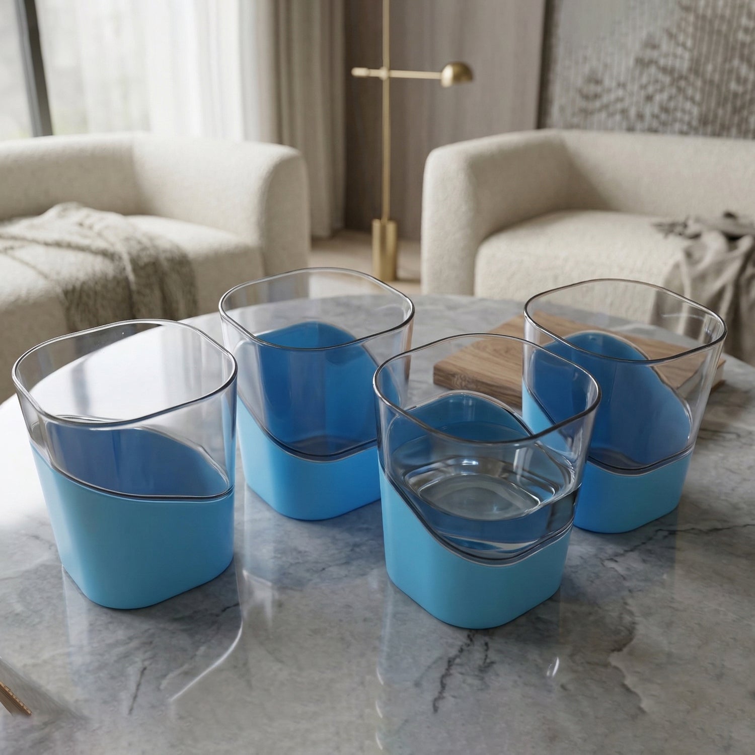 Different angles of the durable plastic selo glasses