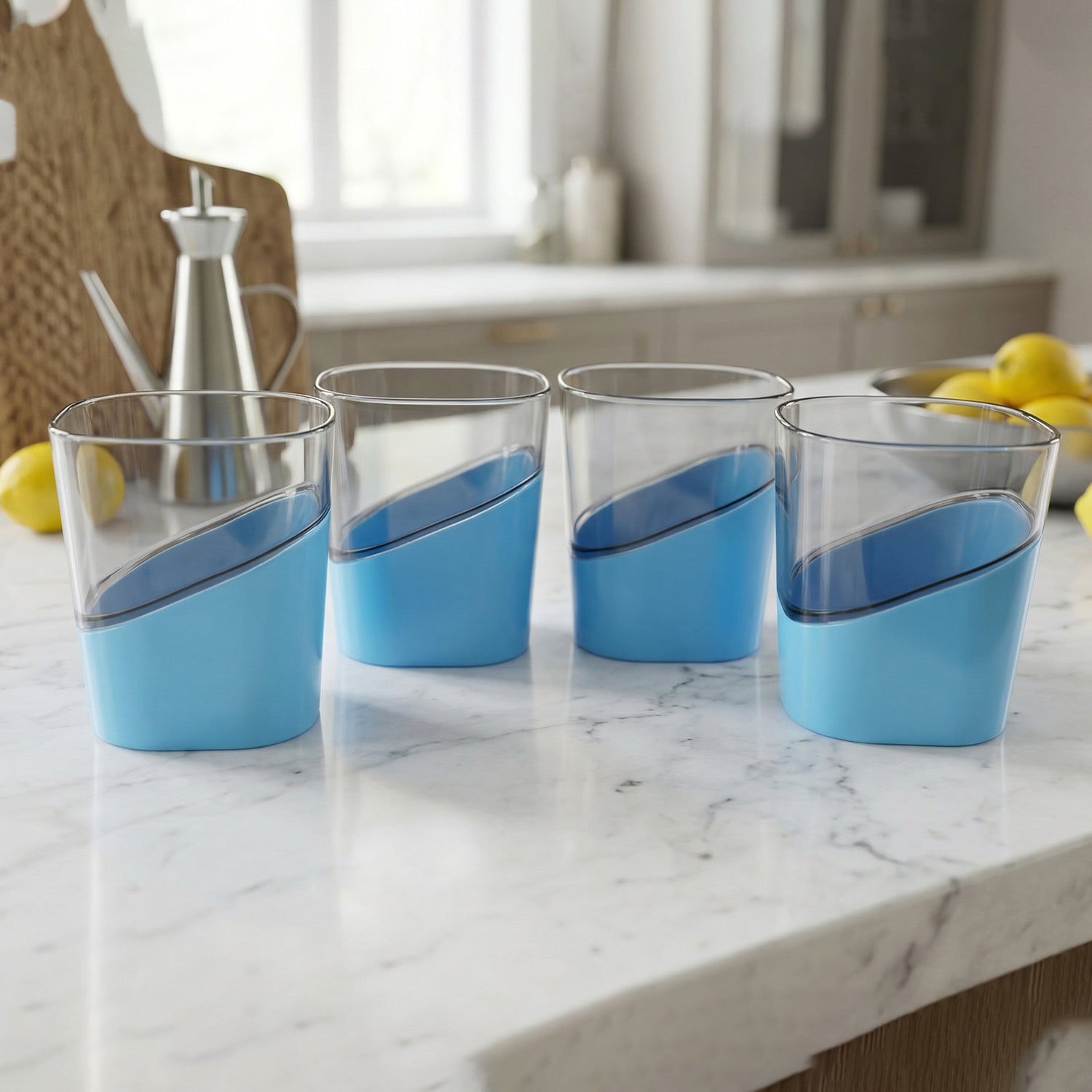 Stylish plastic glasses set for home and office use