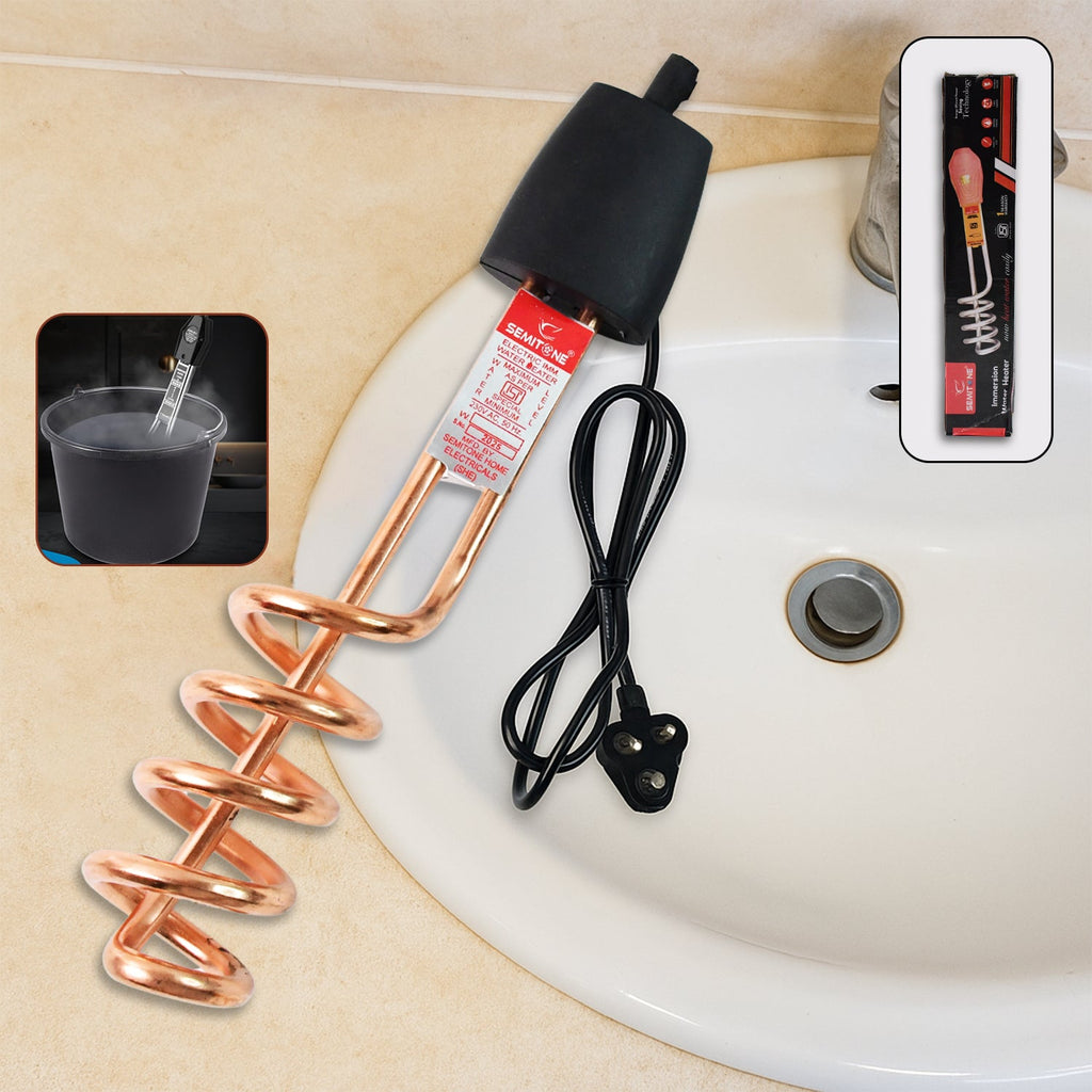 Immersion water heater rod with copper element and shockproof handle