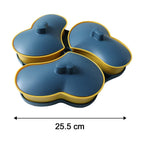 Compact plastic snack tray ideal for kitchen storage and serving