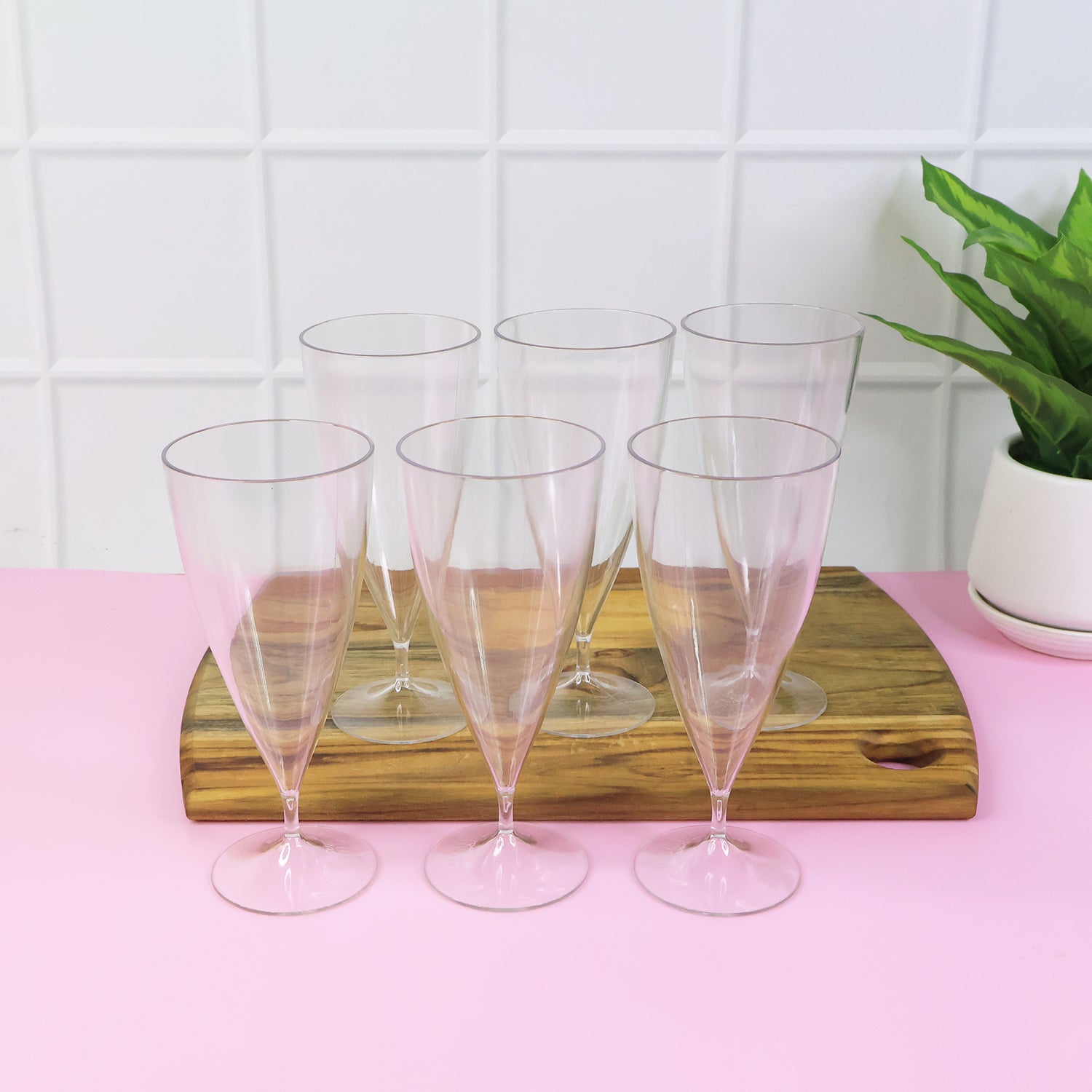Tall clear Plastic Shake Coco glasses ideal for milkshakes and juices