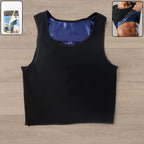 Men's black neoprene sweat shaper tank top for weight loss