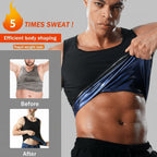 Back view of men's sweat shaper tank top vest enhancing core compression