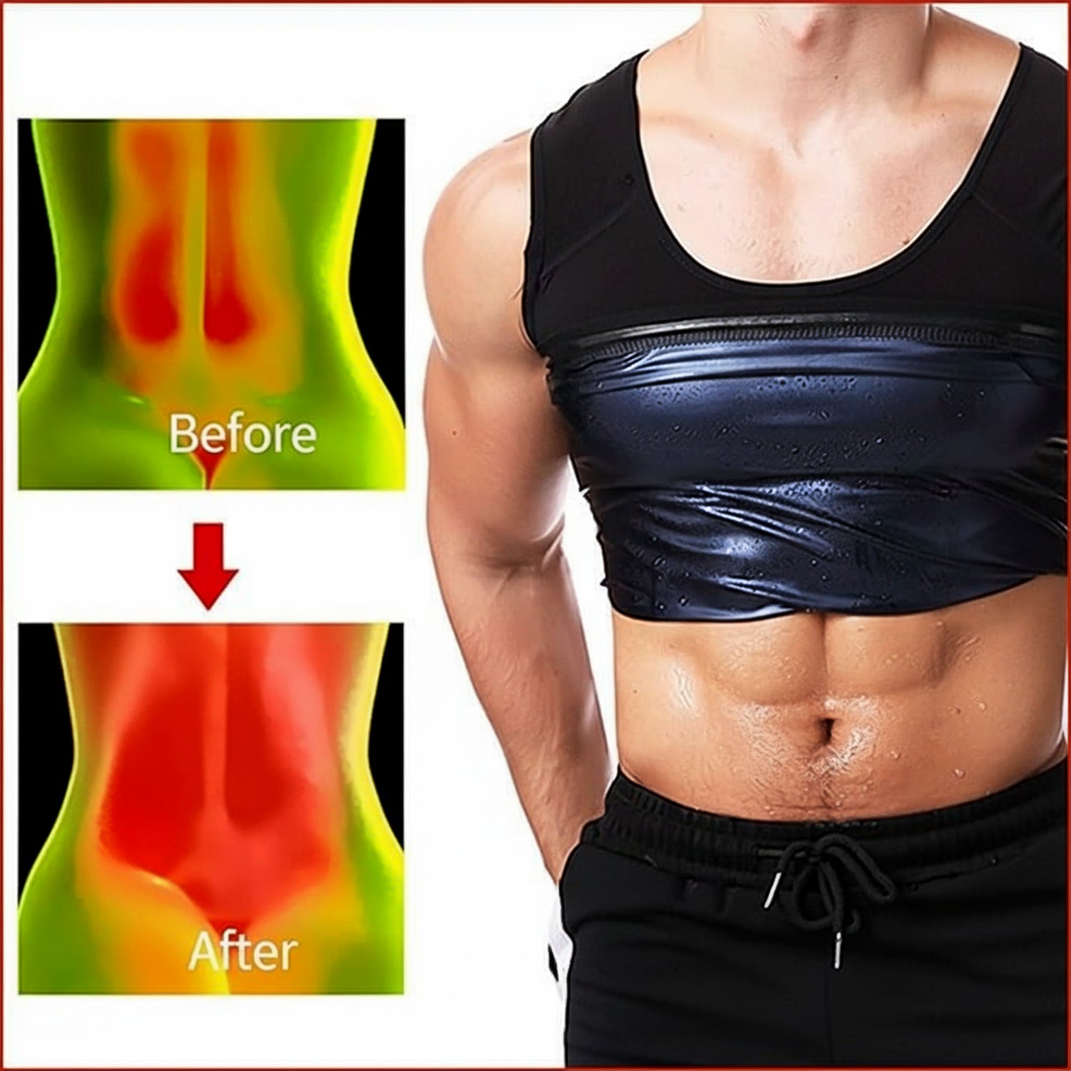 Sweat shaper tank top enhancing thermal activity for effective slimming
