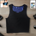 Front view of men’s slim fit neoprene sweat shaper tank top