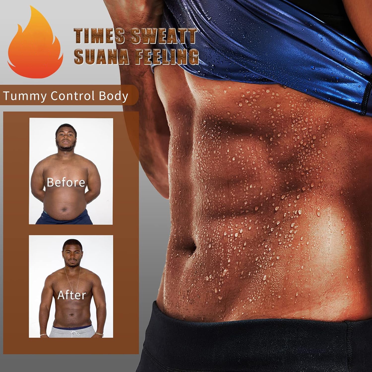 Close-up fabric texture of neoprene sweat shaper tank top
