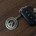 Durable metal keyring with Lord Mahakal engraving for religious and daily use.