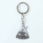 Stylish metal Trishul keychain with religious symbol