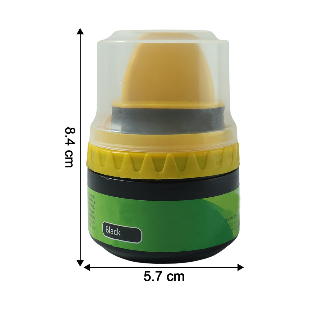 Compact black shoe polish cream container, travel-friendly size