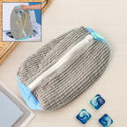Heavy-duty reusable shoe washing bag with zipper closure for machine wash