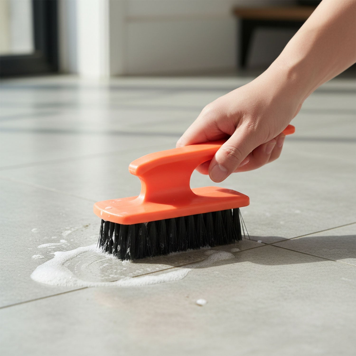 Wide scrubbing base of shoe cleaning brush for faster cleaning coverage