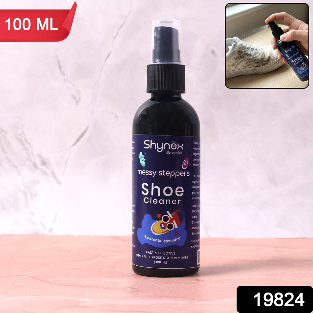 Close-up label of Shoe Cleaner Spray bottle showing product details