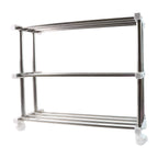 Multi-layer durable stainless steel shoe storage rack for home use