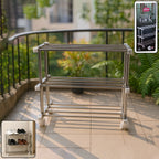 Front view of the Supermom 3-layer stainless steel shoe rack organizer