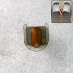 Transparent self-adhesive wall mount slipper holder showing U-shaped design