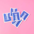 Front view of resealable shoe cleaning wipes packet