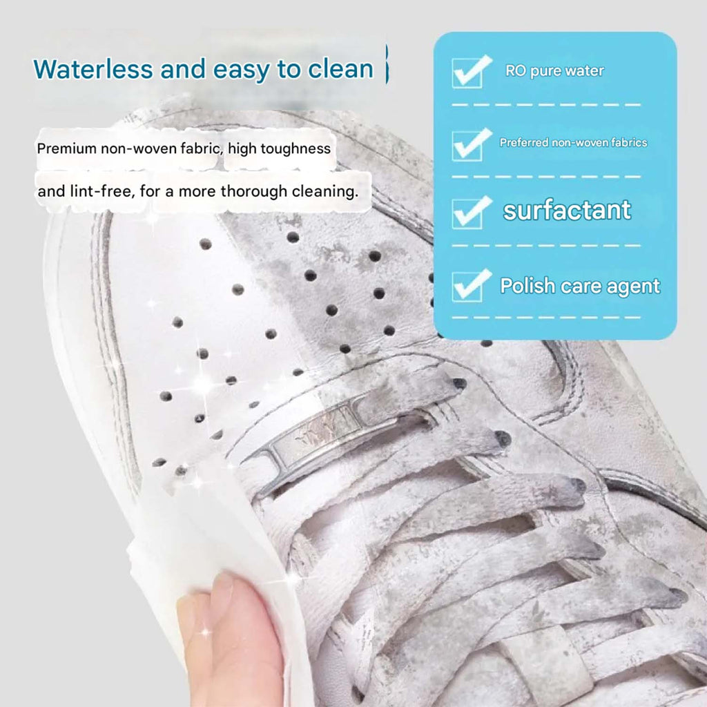 Resealable portable pack of shoe cleaning wipes