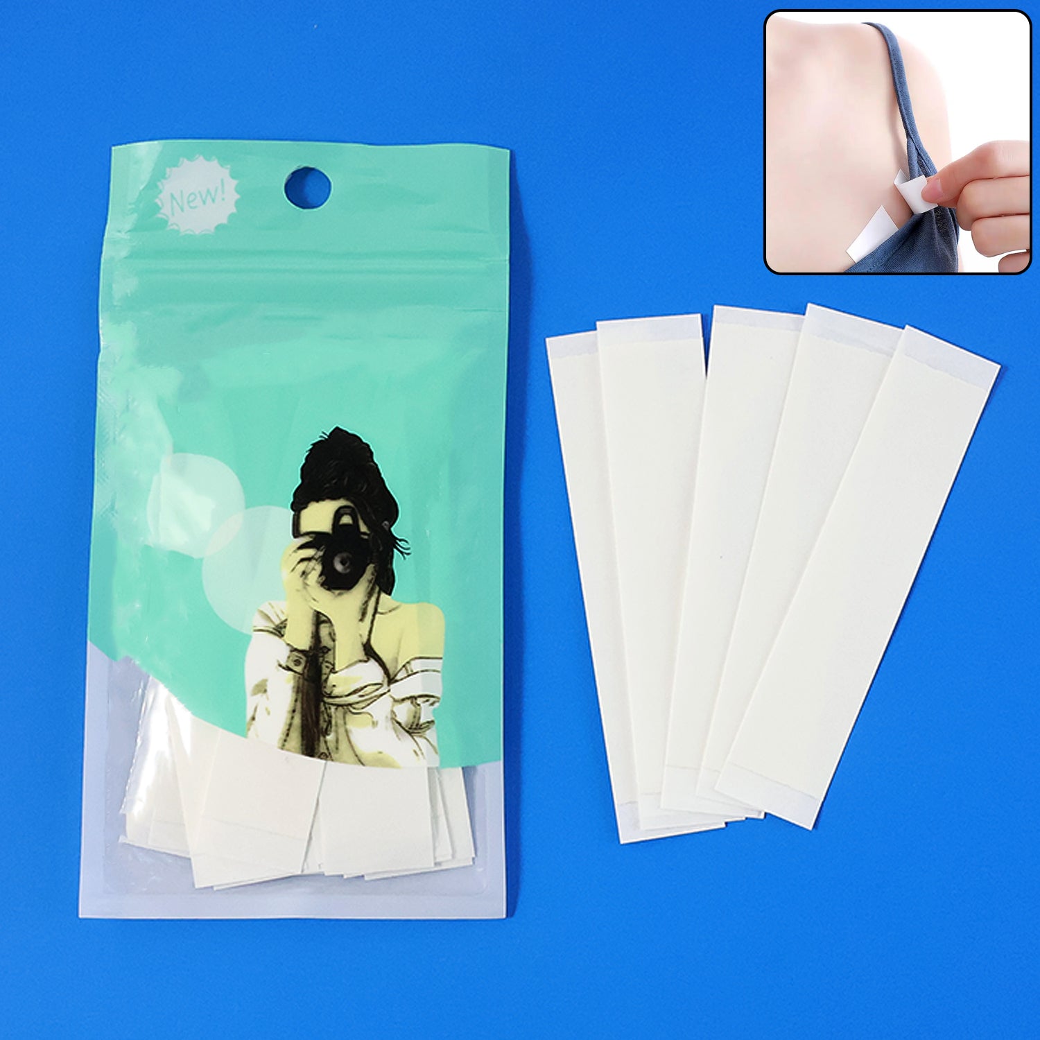Waterproof lingerie fashion tape strip securing shoulder strap