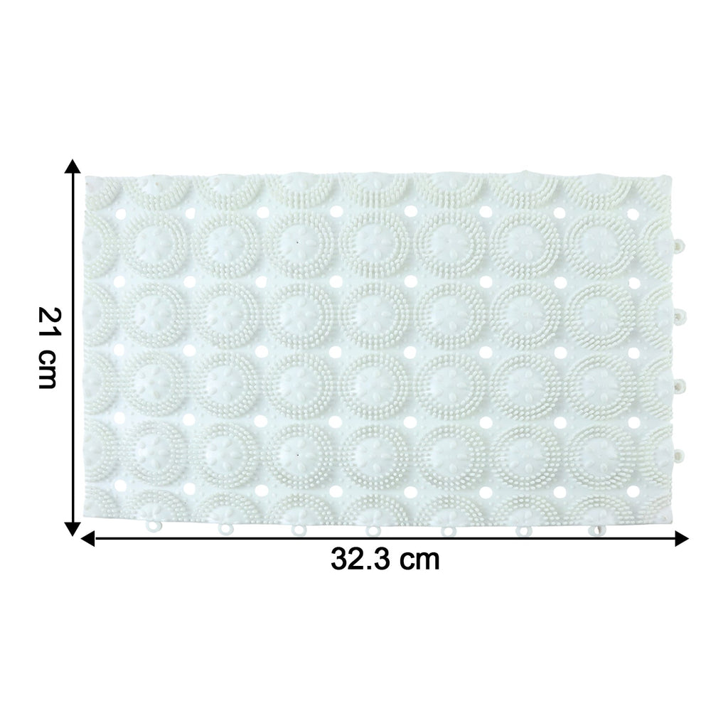 Close-up of textured surface on massage bath mat for foot stimulation