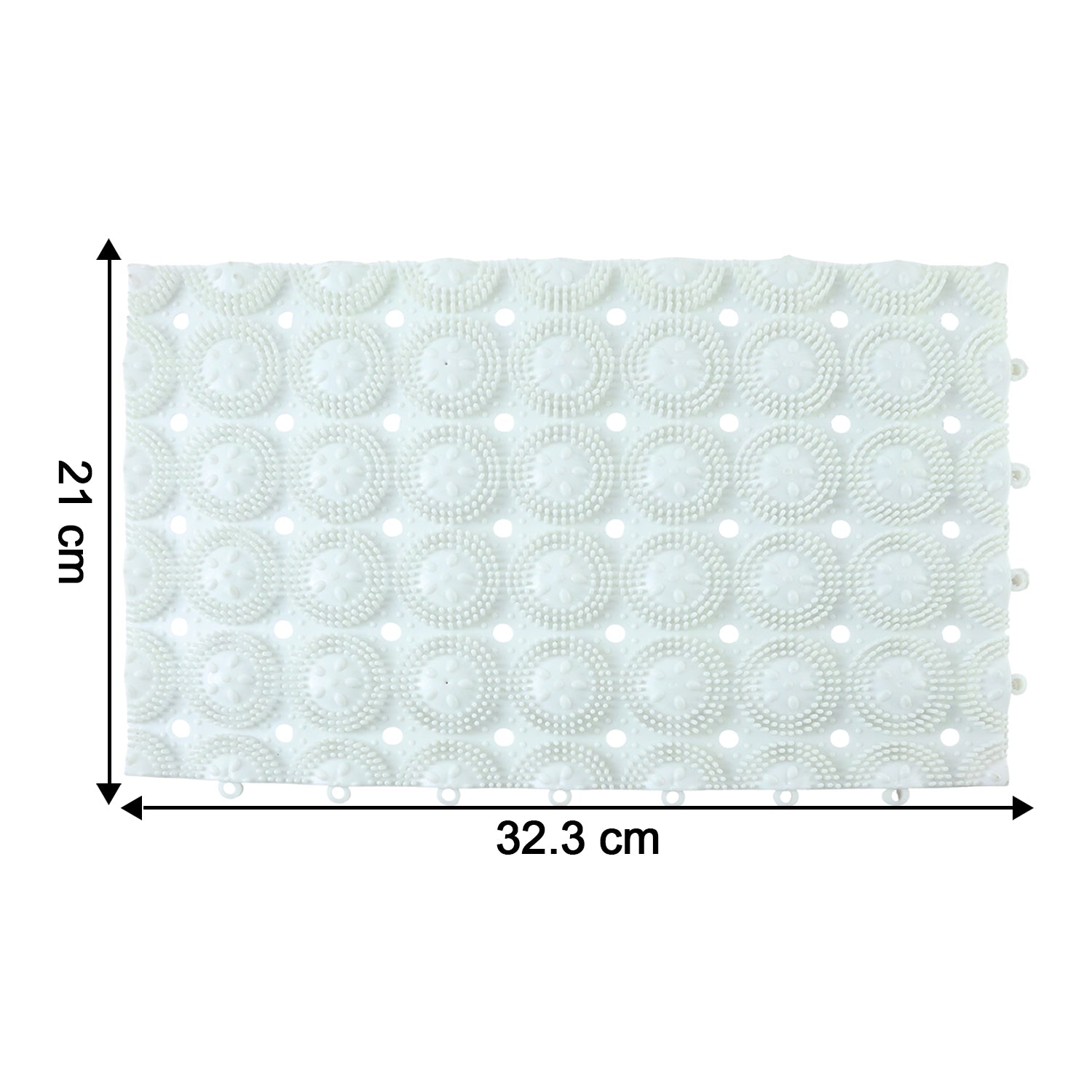 Close-up of textured surface on massage bath mat for foot stimulation