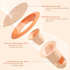 White plastic drain strainer on standard shower drain to prevent clogs