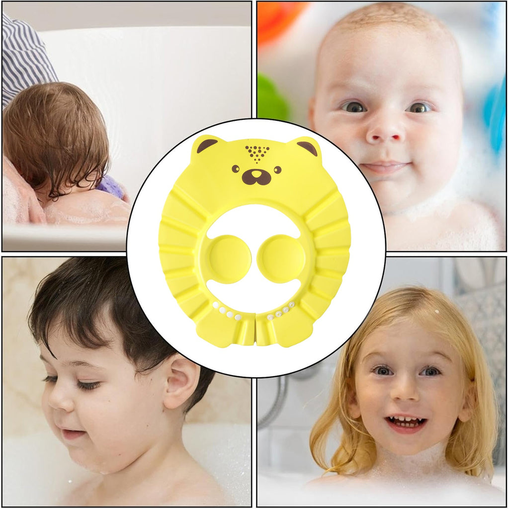 Cartoon baby bathing hat in playful design
