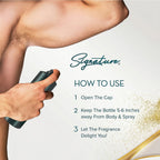 Signature brand deodorant spray with refreshing scent for men