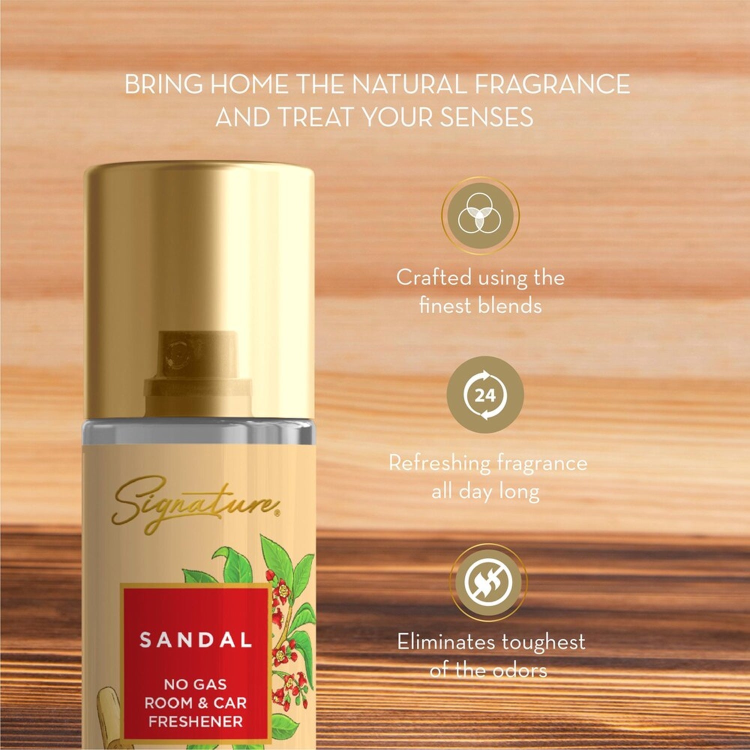 Long-lasting sandal scent spray bottle for home & car