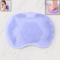 Purple silicone bath massage cushion with suction cups for foot scrubber mat