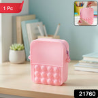 Silicone pop it crossbody bag for kids with adjustable strap