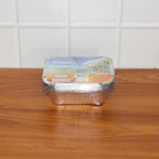 Aluminium food container filled with cooked meal ready for transport