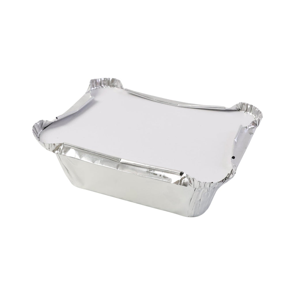 Disposable aluminium foil food boxes with tight crimp seal lids