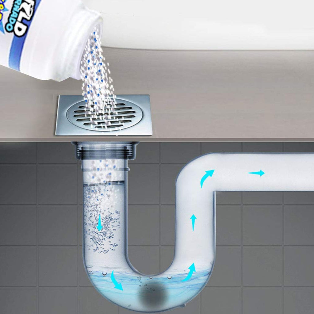 Cleaning powder for kitchen and bathroom drains